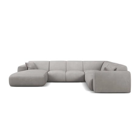 Molino Modulares 6-Sitzer Panoramasofa, Rechte Seite, aus Chenille in Hellgrau (Rebel 5), 326x252 cm von Micadoni – Bild 2
