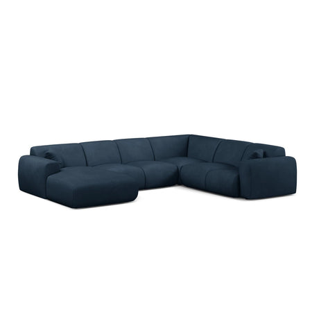Molino Modulares 6-Sitzer Panoramasofa, Rechte Seite, aus Chenille in Königsblau (Rebel 12), 326x252 cm von Micadoni – Bild 1