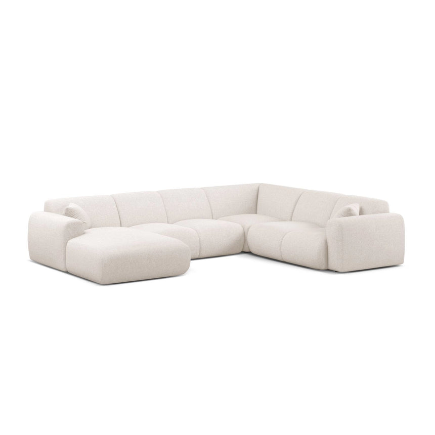 Molino Modulares 6-Sitzer Panoramasofa, Rechte Seite, aus Chenille in Leichtes Beige (Eden 2 Pearl), 326x252 cm von Micadoni – Bild 1