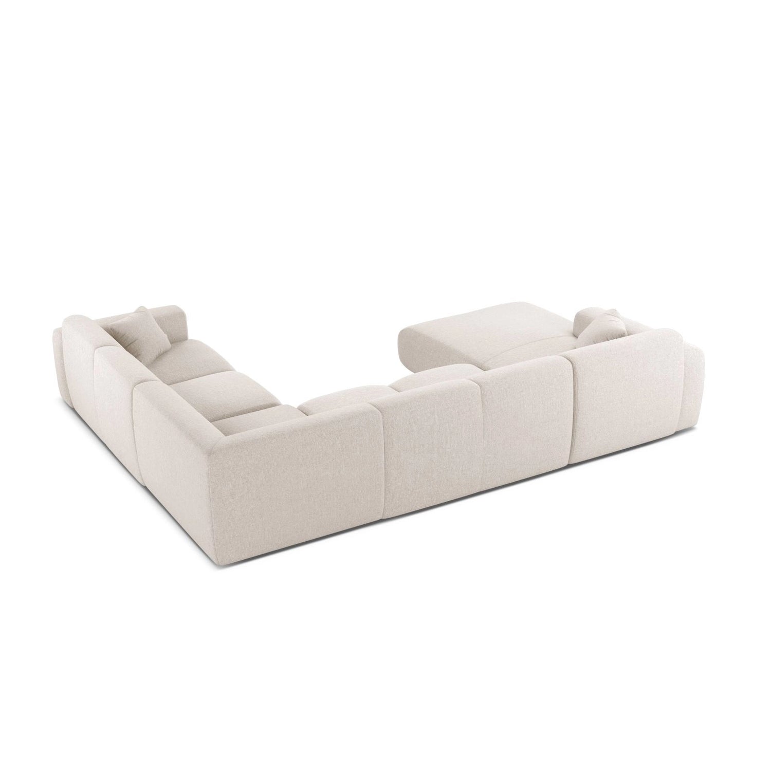 Molino Modulares 6-Sitzer Panoramasofa, Rechte Seite, aus Chenille in Leichtes Beige (Eden 2 Pearl), 326x252 cm von Micadoni – Bild 3