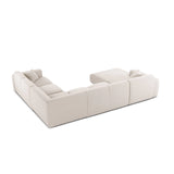 Molino Modulares 6-Sitzer Panoramasofa, Rechte Seite, aus Chenille in Leichtes Beige (Eden 2 Pearl), 326x252 cm von Micadoni – Bild 3