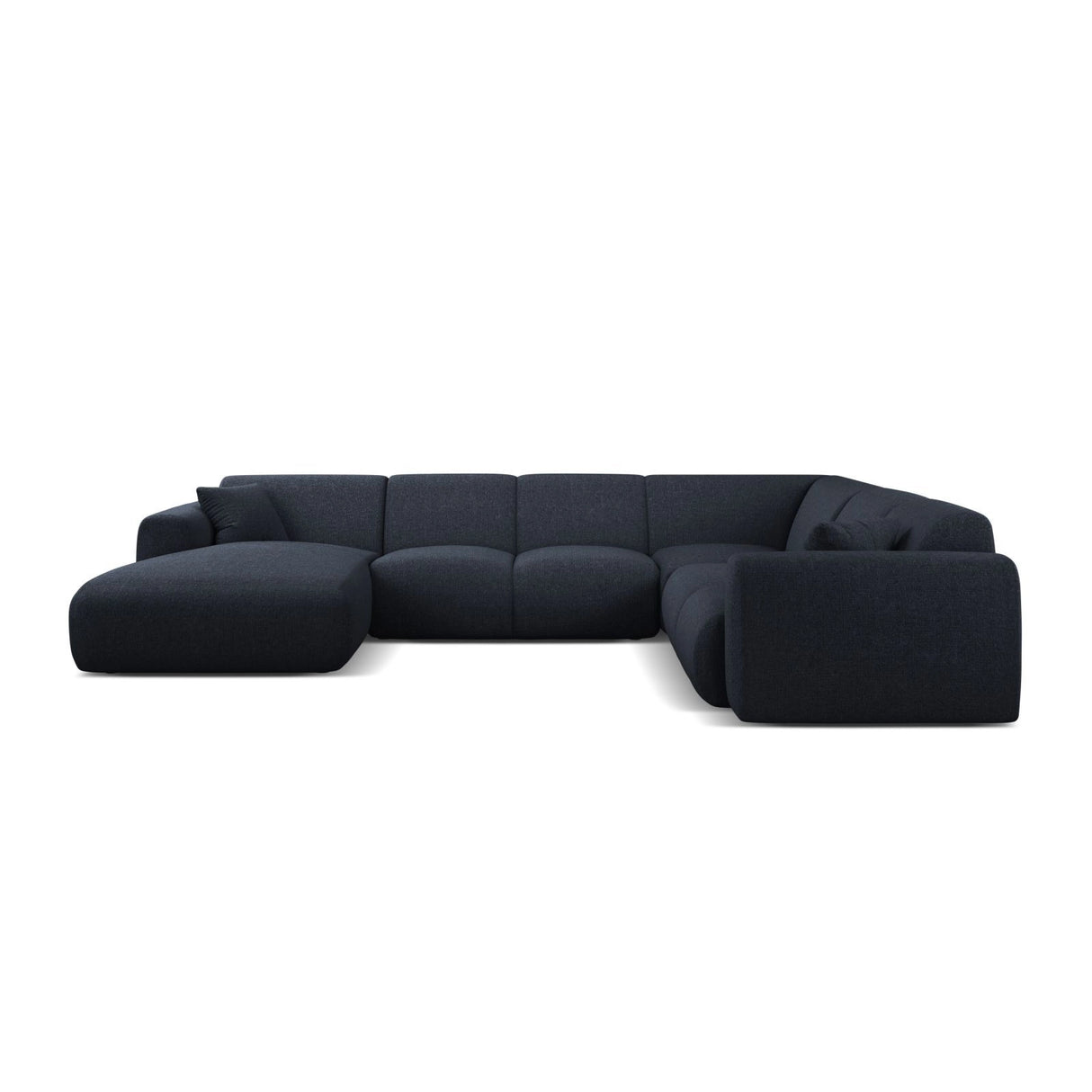 Molino Modulares 6-Sitzer Panoramasofa, Rechte Seite, aus Chenille in Marineblau (Eden 16 Deep Blue), 326x252 cm von Micadoni – Bild 2
