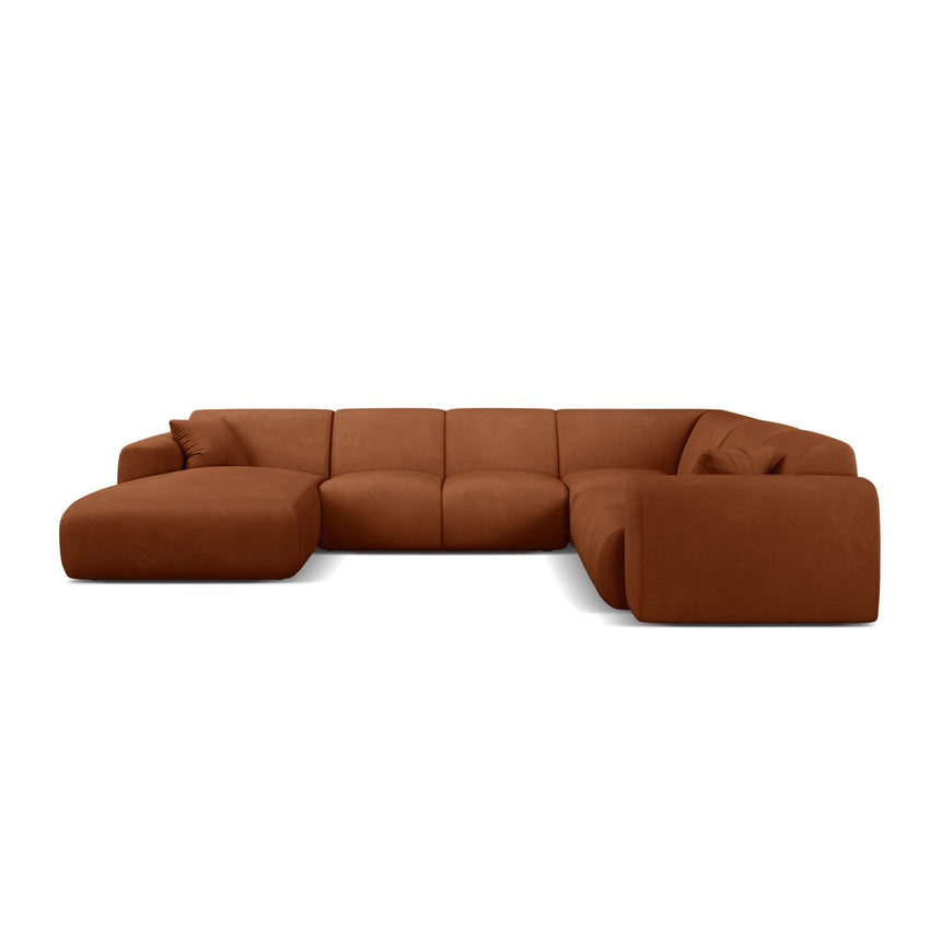 Molino Modulares 6-Sitzer Panoramasofa, Rechte Seite, aus Chenille in Orange (Rebel 20), 326x252 cm von Micadoni – Bild 2