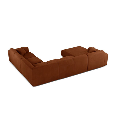 Molino Modulares 6-Sitzer Panoramasofa, Rechte Seite, aus Chenille in Orange (Rebel 20), 326x252 cm von Micadoni – Bild 3