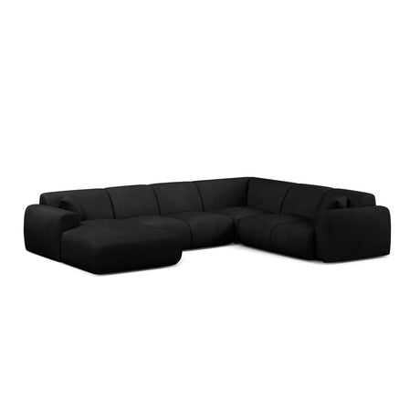 Molino Modulares 6-Sitzer Panoramasofa, Rechte Seite, aus Chenille in Schwarz (Rebel 1), 326x252 cm von Micadoni – Bild 1