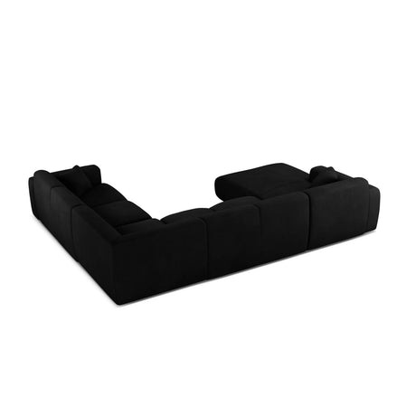 Molino Modulares 6-Sitzer Panoramasofa, Rechte Seite, aus Chenille in Schwarz (Rebel 1), 326x252 cm von Micadoni – Bild 3