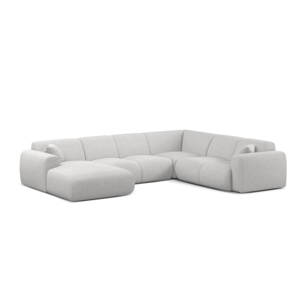 Molino Modulares 6-Sitzer Panoramasofa, Rechte Seite, aus Chenille in Silber (Eden 17 Silver), 326x252 cm von Micadoni – Bild 1
