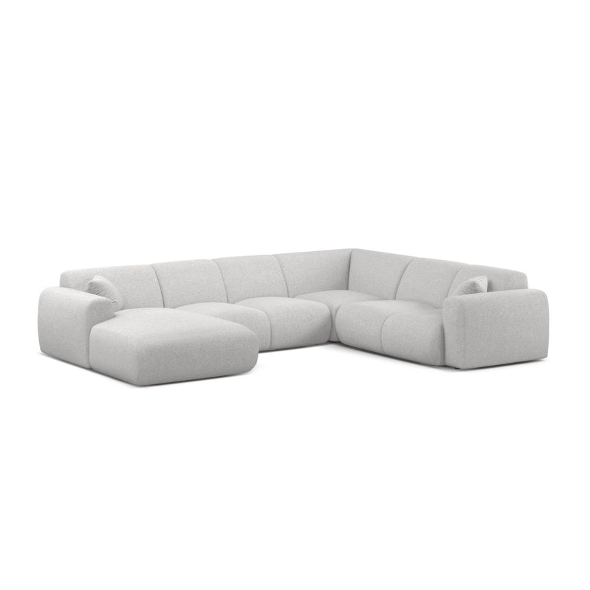 Molino Modulares 6-Sitzer Panoramasofa, Rechte Seite, aus Chenille in Silber (Eden 17 Silver), 326x252 cm von Micadoni – Bild 1
