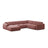 Molino Modulares 6-Sitzer Panoramasofa, Rechte Seite, aus Samt in Flamingo (Casino Salmon), 326x252 cm von Micadoni – Bild 1