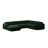 Molino Modulares 6-Sitzer Panoramasofa, Rechte Seite, aus Samt in Flaschengrün (Casino Deep Green), 326x252 cm von Micadoni – Bild 1