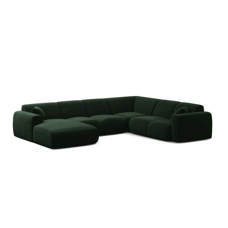 Molino Modulares 6-Sitzer Panoramasofa, Rechte Seite, aus Samt in Flaschengrün (Casino Deep Green), 326x252 cm von Micadoni – Bild 1