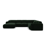 Molino Modulares 6-Sitzer Panoramasofa, Rechte Seite, aus Samt in Flaschengrün (Casino Deep Green), 326x252 cm von Micadoni – Bild 2