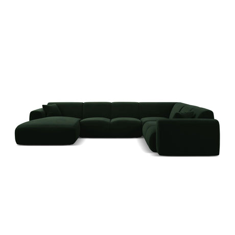Molino Modulares 6-Sitzer Panoramasofa, Rechte Seite, aus Samt in Flaschengrün (Casino Deep Green), 326x252 cm von Micadoni – Bild 2
