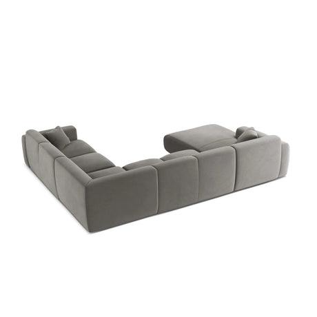 Molino Modulares 6-Sitzer Panoramasofa, Rechte Seite, aus Samt in Grau (Casino Stone), 326x252 cm von Micadoni – Bild 3