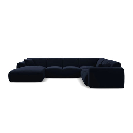 Molino Modulares 6-Sitzer Panoramasofa, Rechte Seite, aus Samt in Königsblau (Casino Deep Blue), 326x252 cm von Micadoni – Bild 2