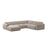 Molino Modulares 6-Sitzer Panoramasofa, Rechte Seite, aus Samt in Leichtes Beige (Casino Pearl), 326x252 cm von Micadoni – Bild 1