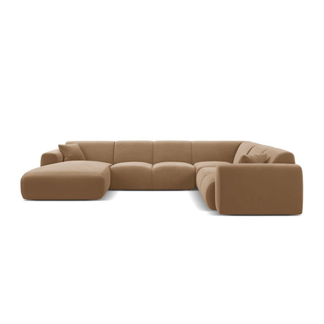 Molino Modulares 6-Sitzer Panoramasofa, Rechte Seite, aus Samt in Sand (Casino Lion), 326x252 cm von Micadoni – Bild 2