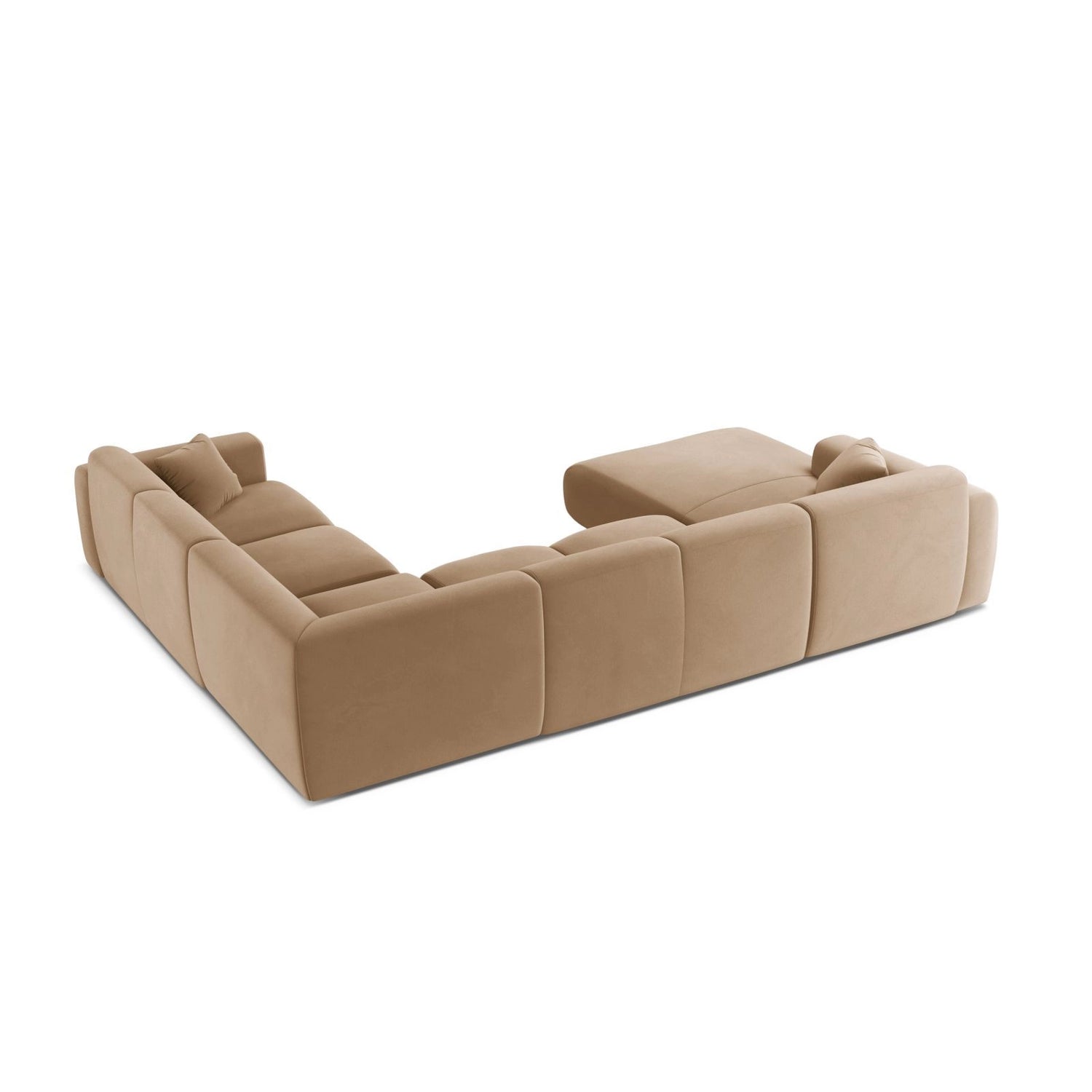Molino Modulares 6-Sitzer Panoramasofa, Rechte Seite, aus Samt in Sand (Casino Lion), 326x252 cm von Micadoni – Bild 3