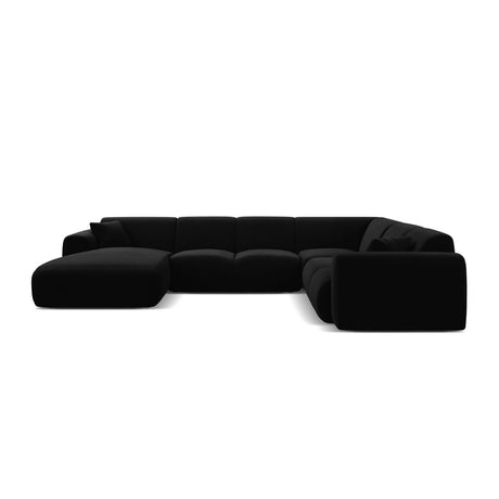 Molino Modulares 6-Sitzer Panoramasofa, Rechte Seite, aus Samt in Schwarz (Casino Black), 326x252 cm von Micadoni – Bild 2