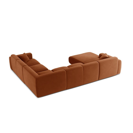 Molino Modulares 6-Sitzer Panoramasofa, Rechte Seite, aus Samt in Terrakotta (Casino Terracota), 326x252 cm von Micadoni – Bild 3
