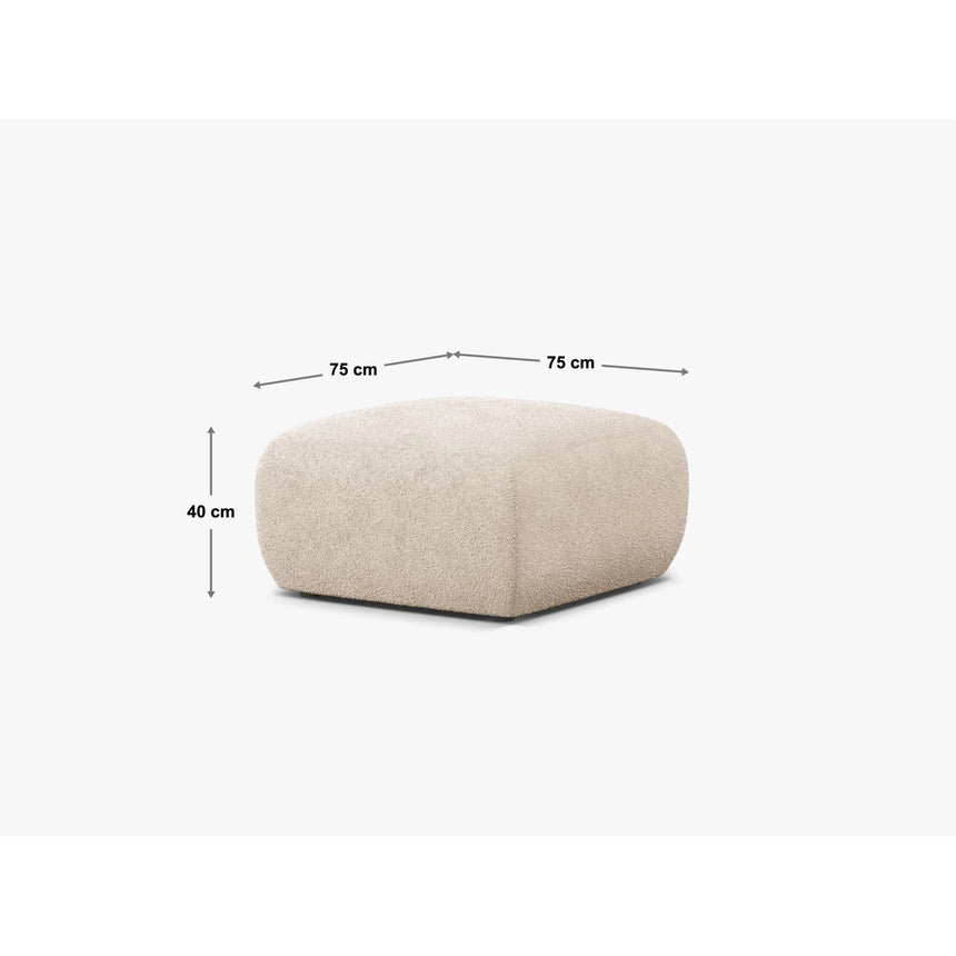 Molino Pouf aus Chenille in Hellgrau (Eden 18 Grey), 75x75 cm von Micadoni – Bild 2