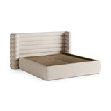 Mount Bett mit Kopfteil und Stauraum aus Boucle in Leichtes Beige (CORAL 65), 140x200 cm von Micadoni – Bild 6