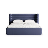 Mount Bett mit Kopfteil und Stauraum aus Boucle in Marineblau (CORAL 5), 160x200 cm von Micadoni – Bild 5