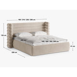 Mount Bett mit Kopfteil und Stauraum aus Boucle in Marineblau (CORAL 5), 180x200 cm von Micadoni – Bild 4