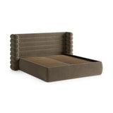 Mount Bett mit Kopfteil und Stauraum aus Samt in Grau-braun (Salvador 3), 160x200 cm von Micadoni – Bild 6