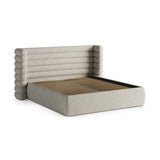 Mount Bett mit Kopfteil und Stauraum aus Strukturierter Stoff in Beige Melange (Puente 06), 140x200 cm von Micadoni – Bild 6