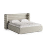 Mount Bett mit Kopfteil und Stauraum aus Strukturierter Stoff in Beige Melange (Puente 06), 200x200 cm von Micadoni – Bild 1