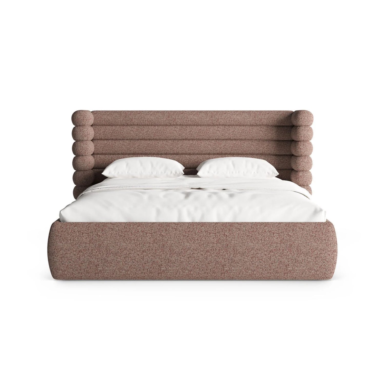 Mount Bett mit Kopfteil und Stauraum aus Strukturierter Stoff in Pink Melange (Puente 68), 140x200 cm von Micadoni – Bild 5