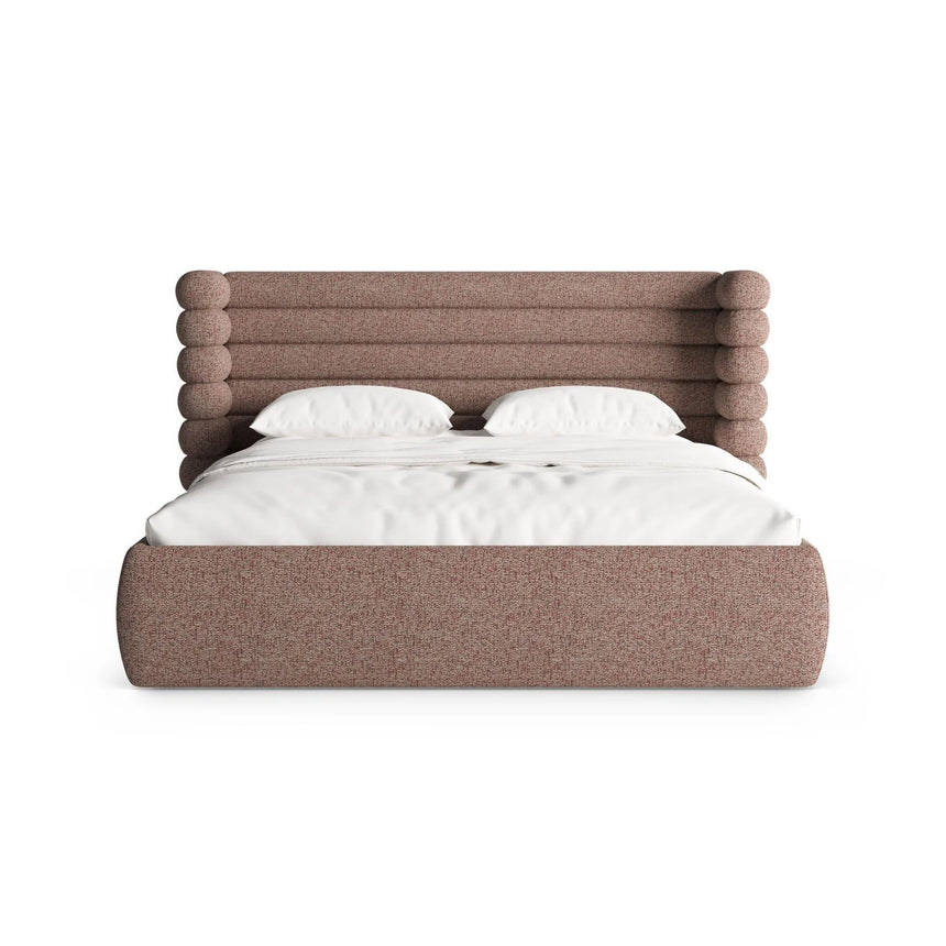 Mount Bett mit Kopfteil und Stauraum aus Strukturierter Stoff in Pink Melange (Puente 68), 140x200 cm von Micadoni – Bild 5