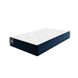 Mundi Matratze mit Taschenfederkern aus Strukturierter Stoff in Weiß und blau, 190x90 cm von Micadoni – Produktbild 1