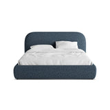 Murada Bett mit Kopfteil aus Chenille in Blau Melange (Tracy 211.08), 180x200 cm von Micadoni – Bild 1