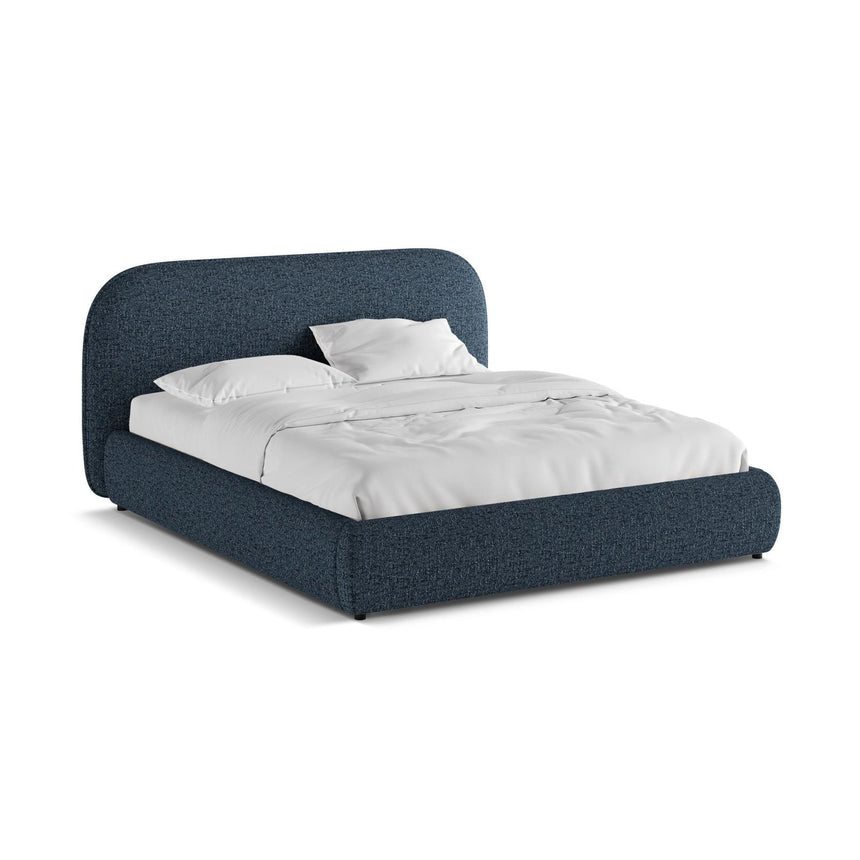 Murada Bett mit Kopfteil aus Chenille in Blau Melange (Tracy 211.08), 180x200 cm von Micadoni – Bild 5