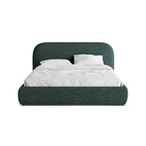 Murada Bett mit Kopfteil aus Chenille in Grün Melange (Tracy 211.17), 180x200 cm von Micadoni – Bild 1