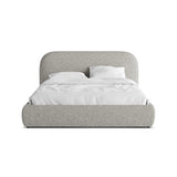 Murada Bett mit Kopfteil aus Chenille in Leichtes Grau Melange (Tracy 211.11), 180x200 cm von Micadoni – Bild 1