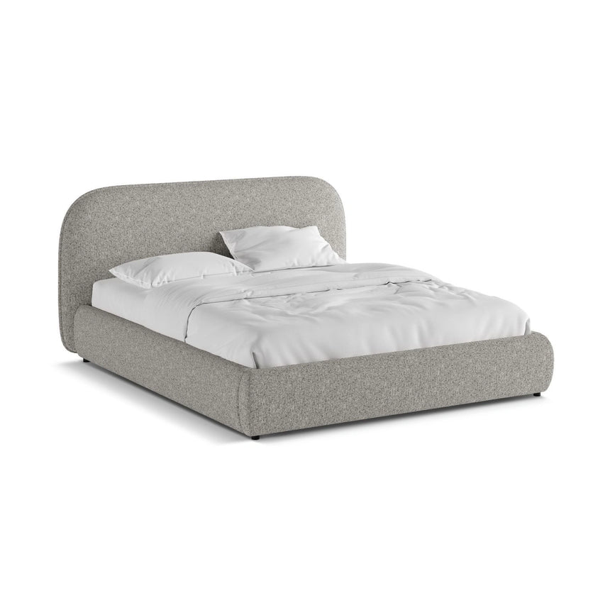 Murada Bett mit Kopfteil aus Chenille in Leichtes Grau Melange (Tracy 211.11), 180x200 cm von Micadoni – Bild 5