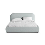 Murada Bett mit Kopfteil aus Chenille in Satinblau (Tracy 211.06), 160x200 cm von Micadoni – Bild 1