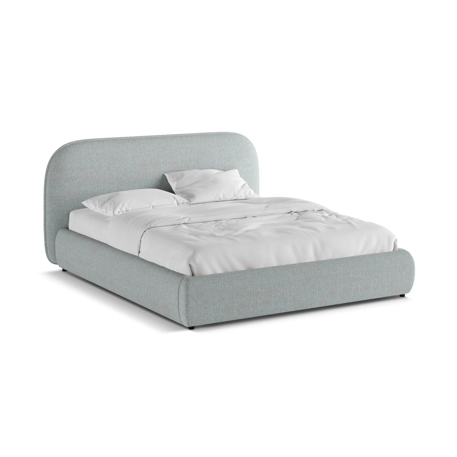 Murada Bett mit Kopfteil aus Chenille in Satinblau (Tracy 211.06), 160x200 cm von Micadoni – Bild 5