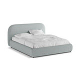 Murada Bett mit Kopfteil aus Chenille in Satinblau (Tracy 211.06), 160x200 cm von Micadoni – Bild 5