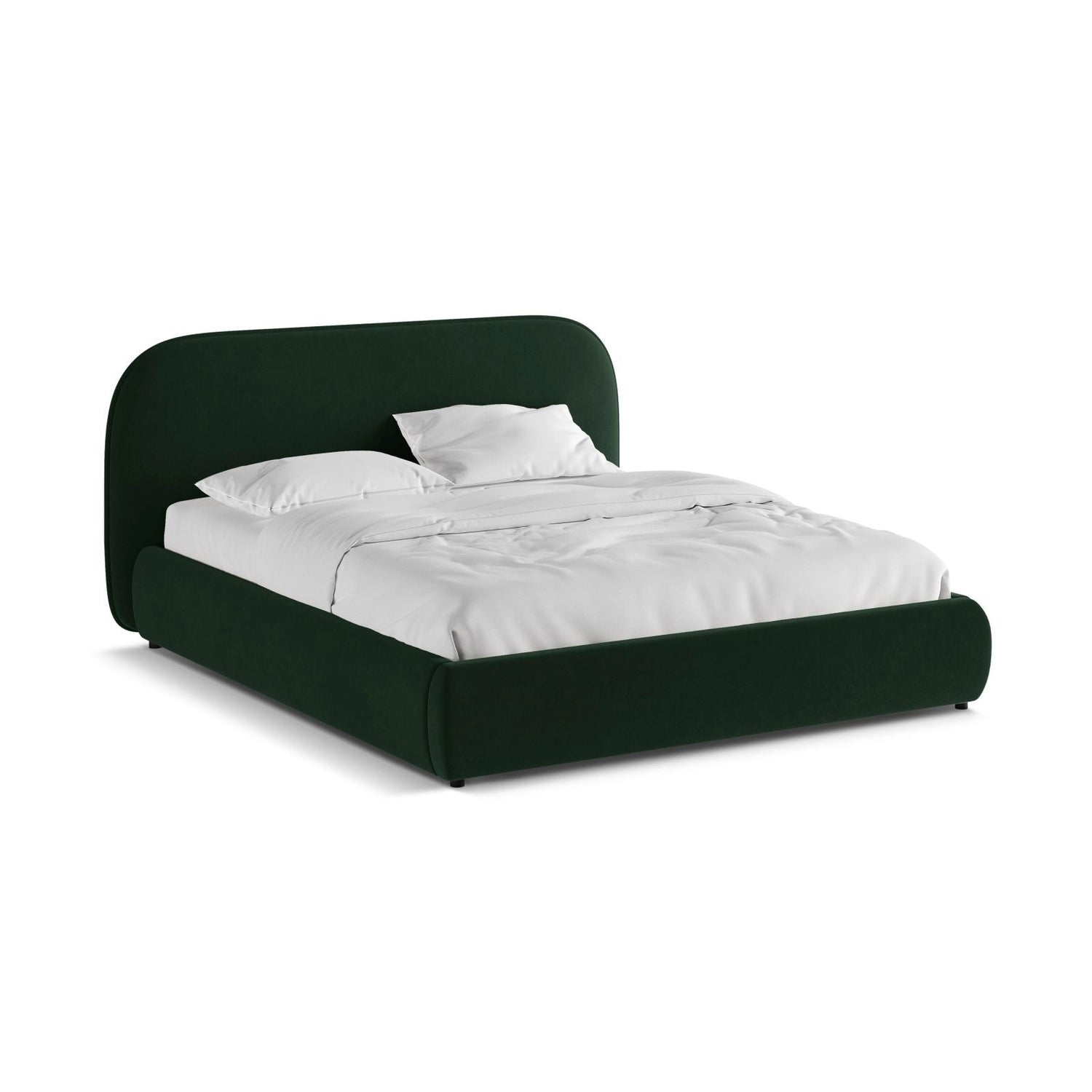 Murada Bett mit Kopfteil aus Samt in Flaschengrün (Salvador 7), 180x200 cm von Micadoni – Bild 4