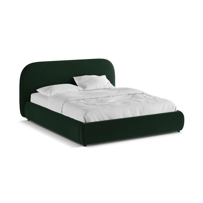 Murada Bett mit Kopfteil aus Samt in Flaschengrün (Salvador 7), 180x200 cm von Micadoni – Bild 4