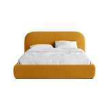 Murada Bett mit Kopfteil aus Samt in Gelb (Salvador 10), 180x200 cm von Micadoni – Bild 1