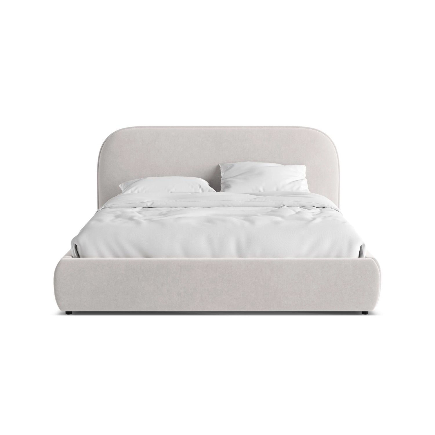 Murada Bett mit Kopfteil aus Samt in Hellgrau (Salvador 16), 180x200 cm von Micadoni – Bild 1