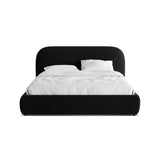 Murada Bett mit Kopfteil aus Samt in Schwarz (Salvador 19), 180x200 cm von Micadoni – Bild 1