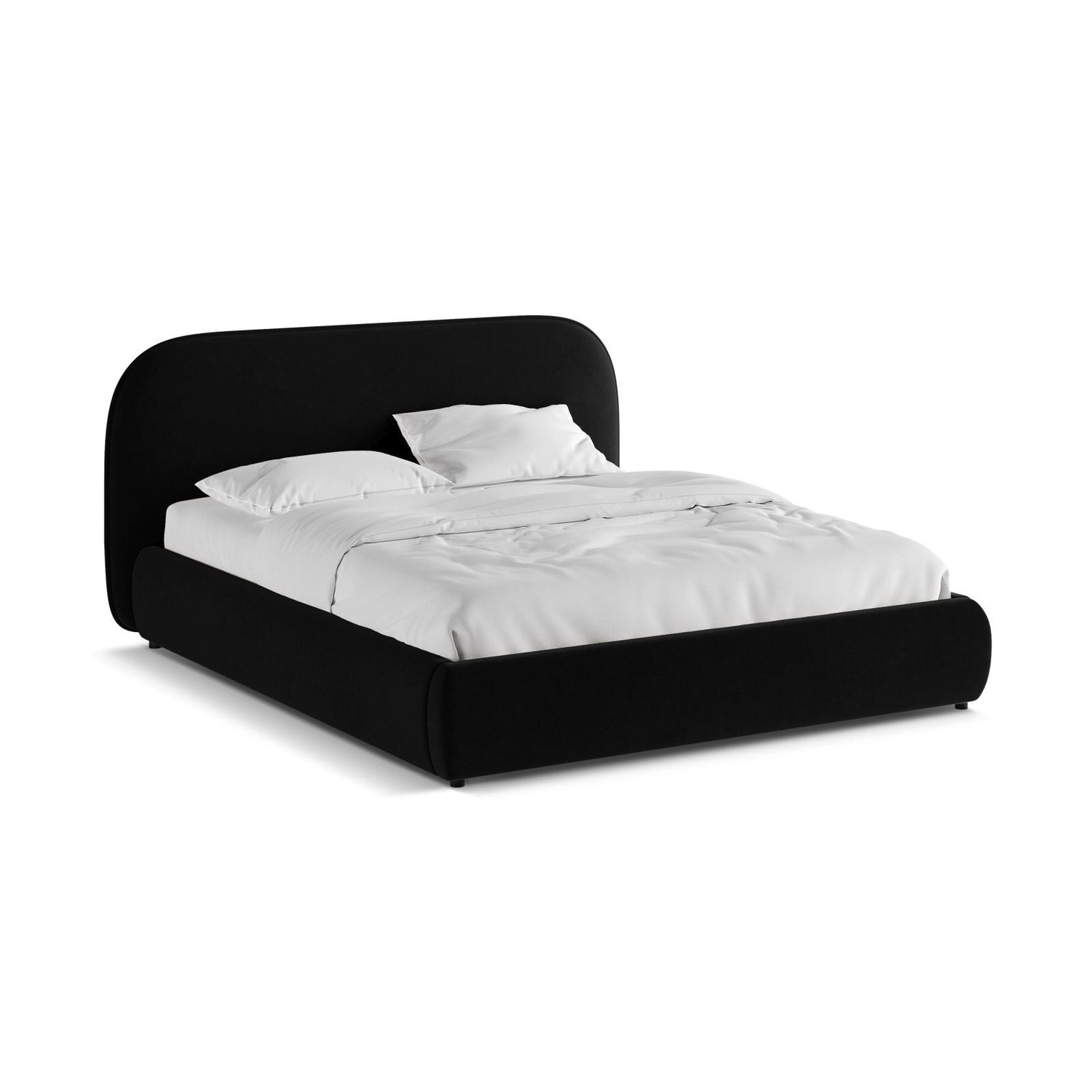 Murada Bett mit Kopfteil aus Samt in Schwarz (Salvador 19), 180x200 cm von Micadoni – Bild 4
