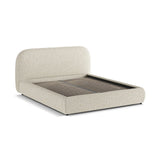 Murada Bett mit Kopfteil und Stauraum aus Chenille in Graubeige Melange (Tracy 211.05), 200x200 cm von Micadoni – Bild 5