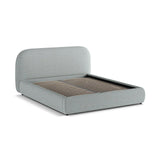 Murada Bett mit Kopfteil und Stauraum aus Chenille in Satinblau (Tracy 211.06), 180x200 cm von Micadoni – Bild 5